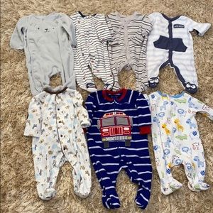 0-3 Month Footed Onesies!
